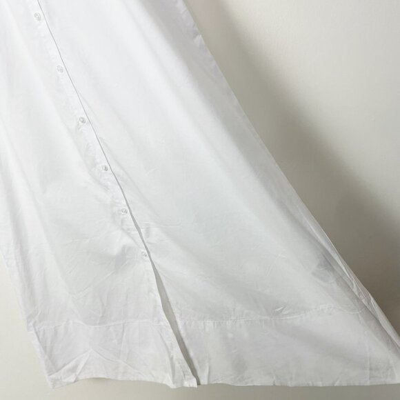 Madewell Tie-Waist Button-Front Midi Dress‎ in Poplin White Size Small NWT - Picture 11 of 14